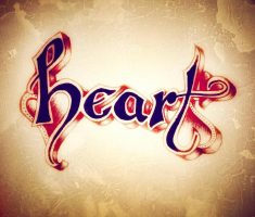 Decorative typography of the word "Heart" for Animal Kingdom game